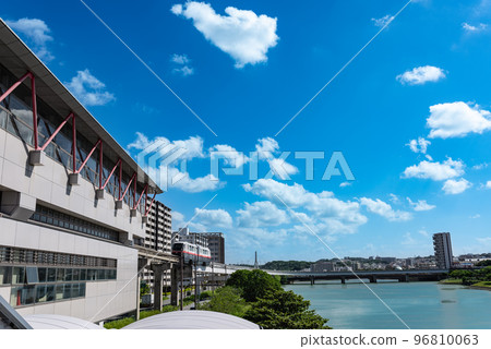 Okinawa Urban Monorail Tsubogawa Station and Kokuba River in Naha, Okinawa 96810063
