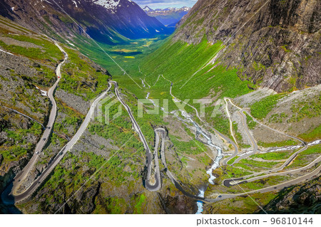 Trollstigen, Trolls Ladder dramatic mountain Road landscape, Norway, Scandinavia 96810144