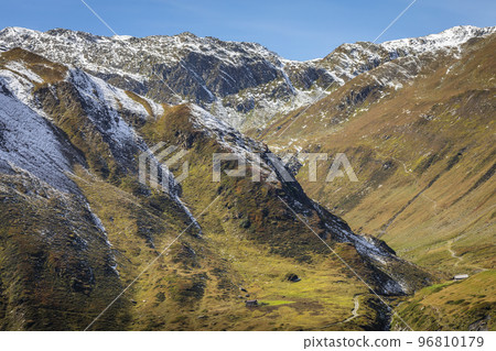 Dramatic landscape of swiss alps in upper Engadine, Graubunden, Switzerland Dramatic landscape of swiss alps in upper Engadine, Graubunden, Switzerland 96810179