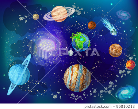 Cartoon Scientific Space Background Cartoon Scientific Space Background 96810218