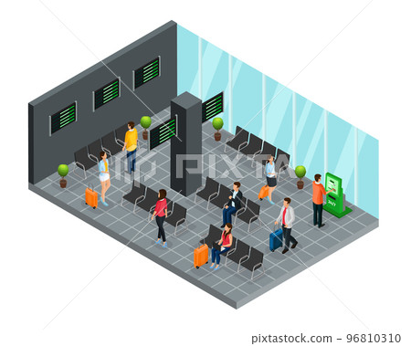 Isometric Airport Departure Lounge Concept 96810310