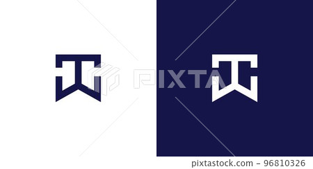 Modern and strong letter TW initials logo design 96810326
