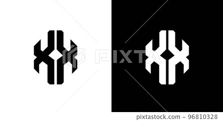 Modern and strong letter XX initials logo design Modern and strong letter XX initials logo design 96810328