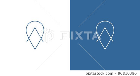 Letter A initial area pin logo design simple and modern 96810380