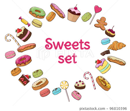 Colorful Sweet Products Set 96810396