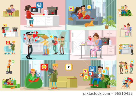 People And Social Network Horizontal Brochures People And Social Network Horizontal Brochures 96810432