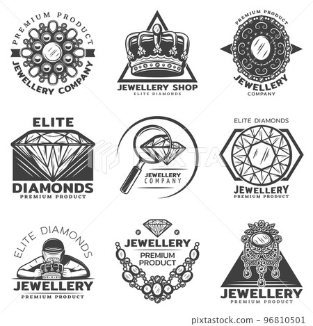 Vintage Monochrome Jewelry Shop Labels Set 96810501
