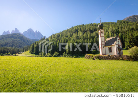 St Johann Church in idyllic Santa Maddalena, Dolomites, Italy 96810515