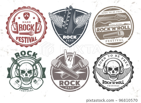 Retro Rock Music Stamps Set 96810570