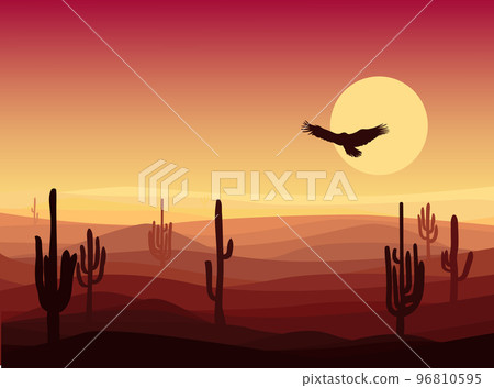 Hot Sand Desert Landscape Background 96810595