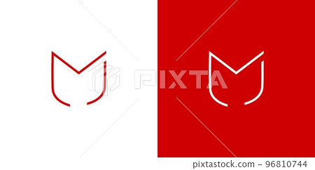 Simple and modern letter MJ initials logo design 96810744