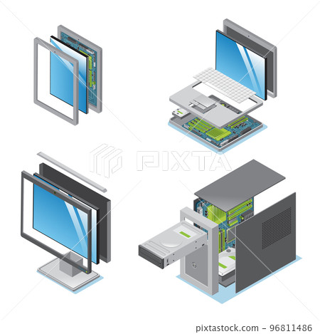 Isometric Modern Devices And Gadgets Set Isometric Modern Devices And Gadgets Set 96811486