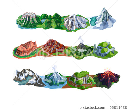 Beautiful Mountain Landscapes Set 96811488