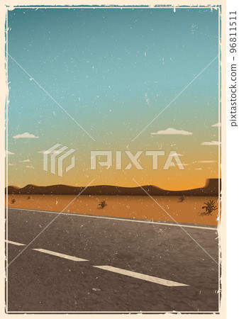 Vintage road poster template 96811511