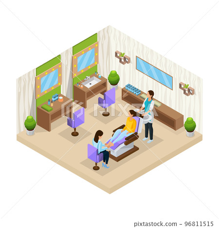 Isometric Woman In Beauty Salon Template Isometric Woman In Beauty Salon Template 96811515