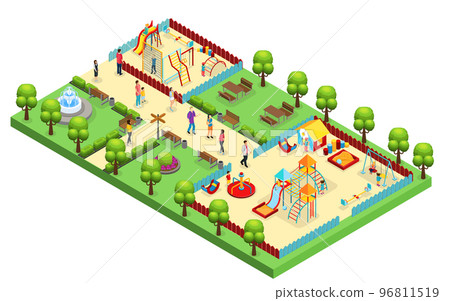 Isometric Amusement Park Concept 96811519