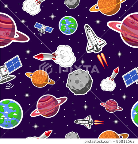 Space seamless pattern 96811562