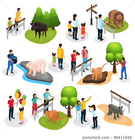 Isometric Zoo Elements Collection 96811688
