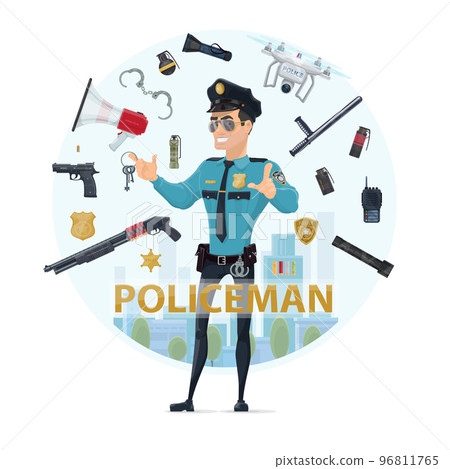 Police Officer Elements Round Concept 96811765