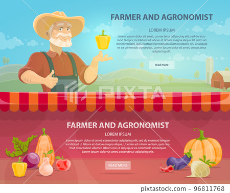 Colorful Agriculture Horizontal Banners 96811768
