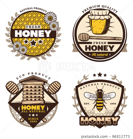 Vintage Colored Honey Emblems Set 96811773