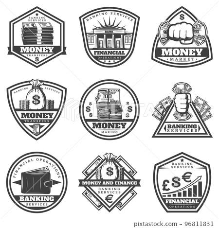 Vintage Monochrome Money Labels Set 96811831