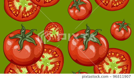 Colorful Drawing Vegetables Pattern Colorful Drawing Vegetables Pattern 96811907