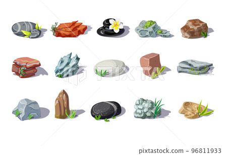 Cartoon Colorful Stones Set 96811933