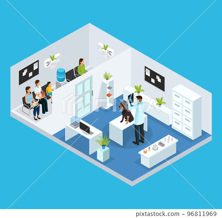 Isometric Veterinary Clinic Concept Isometric Veterinary Clinic Concept 96811969