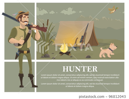 Flat Hunting Colorful Concept 96812043