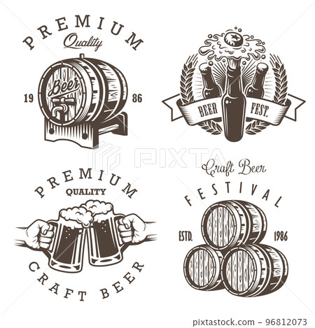 Set of vintage beer brewery emblems Set of vintage beer brewery emblems 96812073