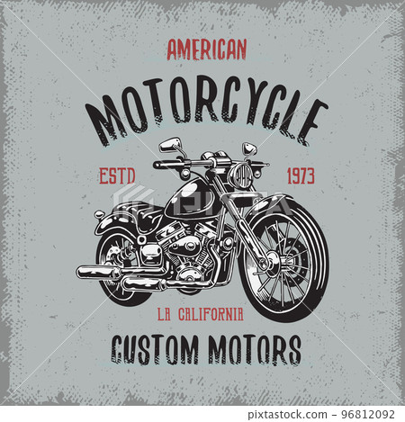 T-shirt print with hand drawn motorcycle 96812092