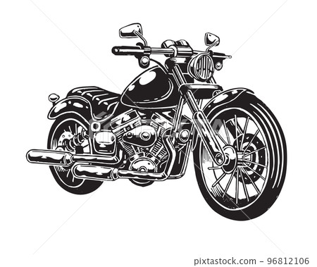 Vector illustration of hand drawn motorcycle 96812106