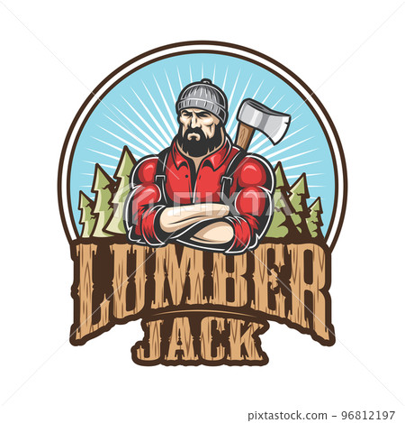 Vector illustration of lumberjack emblem Vector illustration of lumberjack emblem 96812197