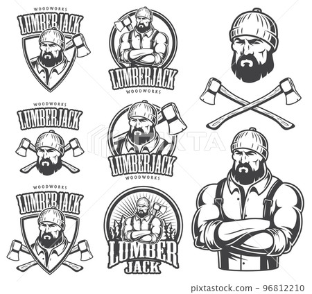 Vector illustration of lumberjack emblems 96812210