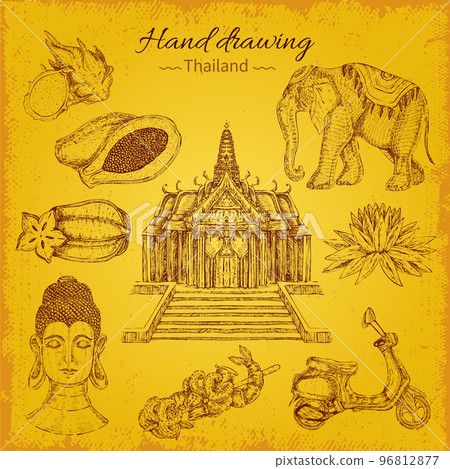 Thailand Hand Drawing Elements Thailand Hand Drawing Elements 96812877