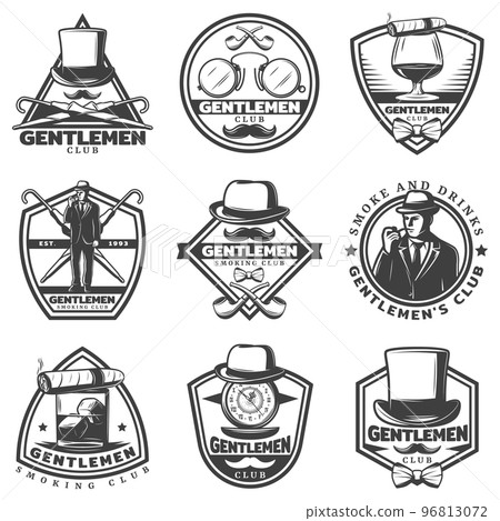 Vintage Monochrome Gentleman Labels Set Vintage Monochrome Gentleman Labels Set 96813072