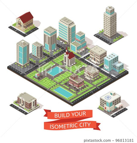 City Creation Isometric Set City Creation Isometric Set 96813181
