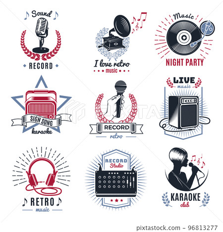 Karaoke Vintage Logos Set 96813277