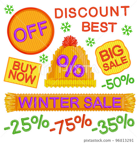 Winter Sale Badges Set 96813291