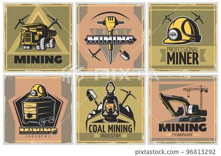 Mining Industry Posters Set 96813292