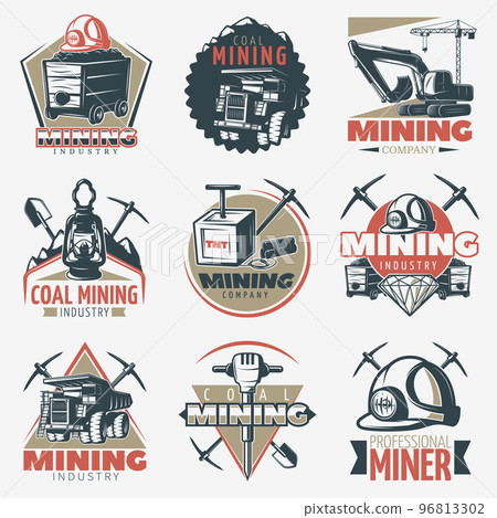 Coal Mining Emblems Set 96813302