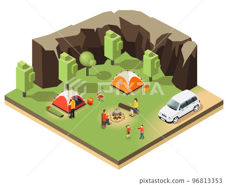 Colorful Isometric Outdoor Recreation Concept Colorful Isometric Outdoor Recreation Concept 96813353