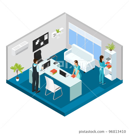 Isometric Professional Cleaning Service Concept Isometric Professional Cleaning Service Concept 96813410