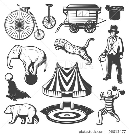 Vintage Circus Elements Collection 96813477