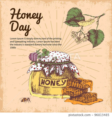 Honey Day Hand Drawn Design 96813485