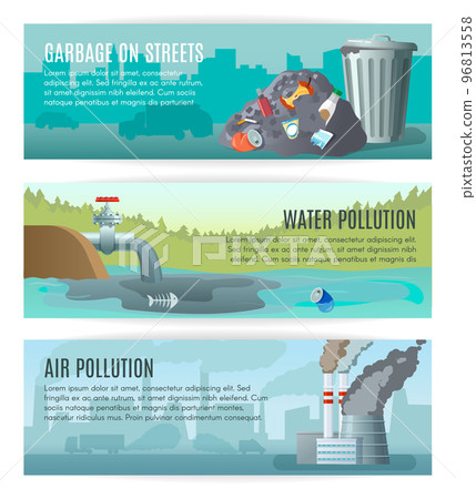 Environmental Pollution Banners Set 96813558