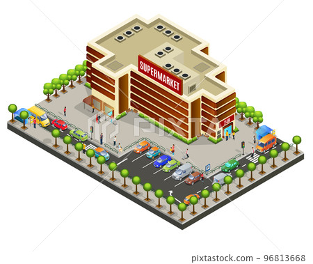 Isometric Supermarket Area Concept 96813668