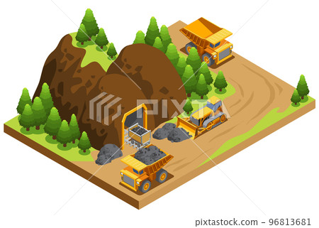 Isometric Coal Extraction Industry Template 96813681