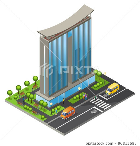 Isometric Office Building Concept 96813683